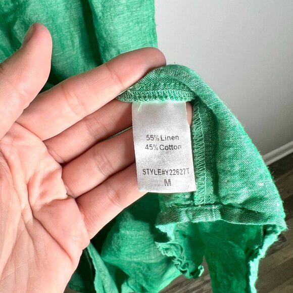 Tuckernuck Lydell Sea Green Linen Maxi Shirt Dress Beach Vacation Boho Sz M - Picture 4 of 5